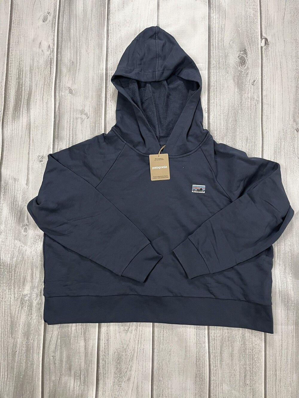 NEW Patagonia Women’s ROC Organic Cotton Essential Hoody Large Smolder Blue